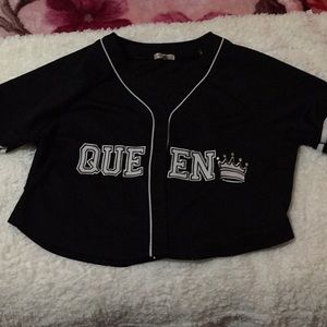 Black “Queen” Crop top